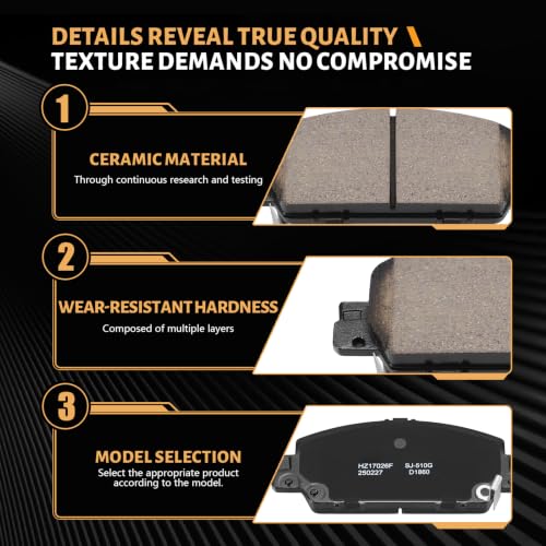 Image of D1860 Front Ceramic Brake Pads Kit Fit For Honda Accord 2016-2017 Only LX-S Models