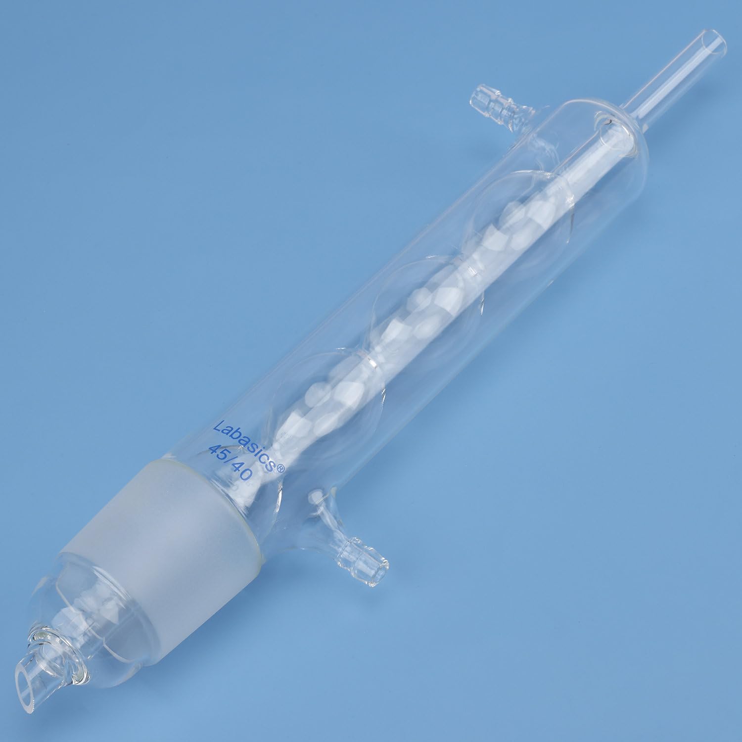 Labasics Allihn Condenser Reflux for Soxhlet Extractor, Borosilicate Glass Reflux Condenser for Soxhlet Extraction Allihn Condenser with 45/40 Lower Joint 9.8 inch Jacket Length Lab Condenser