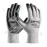 COOLJOB 12/120 Pairs A4 Cut Resistant Safety Work Gloves with Grip, Breathable & Lightweight Polyurethane PU...