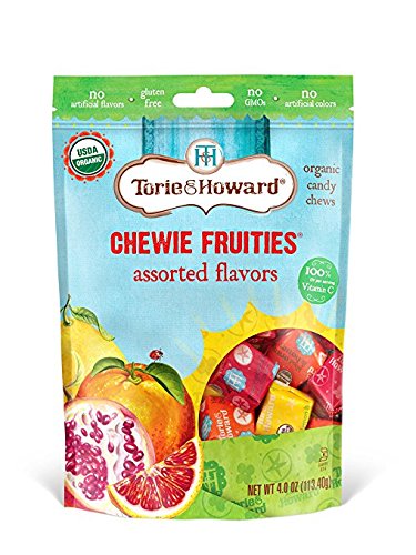 Torie & Howard Chewie Fruities Candy Assorted Flavors, Organic, 4 Ounce Bag (Pack of 8)