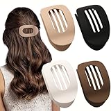 Simple Elegant Duckbill Hair Clip,Flat Claw Clips for Women Thick Thin Hair (4PCS-G)