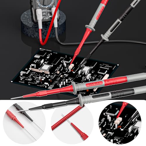 Image of Goupchn Multimeter Test Leads Kit 10PCS Test Cable Probes 4mm Banana Plug with Alligator Clips Wire Piercing Probes for Electrical Testing 1000V 10A