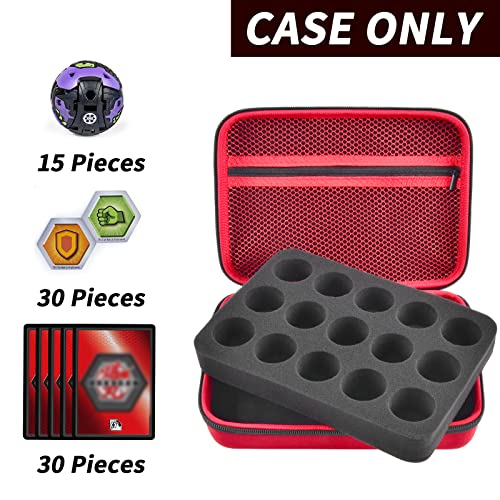 Image of Comecase 15-Slot Case for Bakugan Figures and Cards with Mesh Pocket-Red