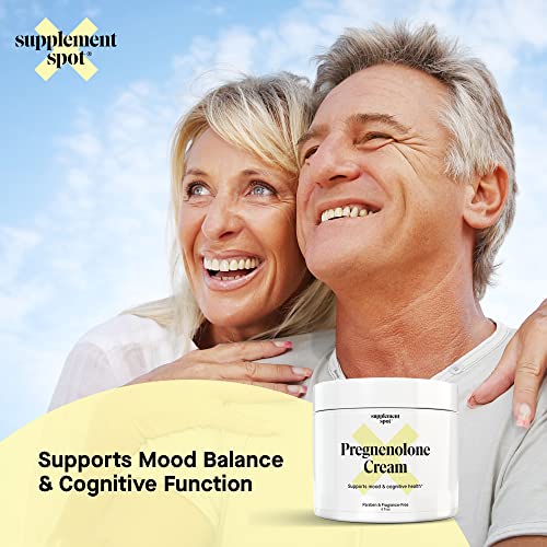 Supplement Spot Pregnenolone Cream For Women & Men – 90-Days Mood Balance Cream For A Healthy Mood – Fragrance & Paraben Free Natural Cream W/Aloe Vera Extract, Vitamin E & More (4 Oz) #TOP1