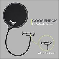 Vista 6 de Audio-Technica Micrófono de estudio de condensador AT2020 con cable XLR Knox Studio Stand y filtro Pop