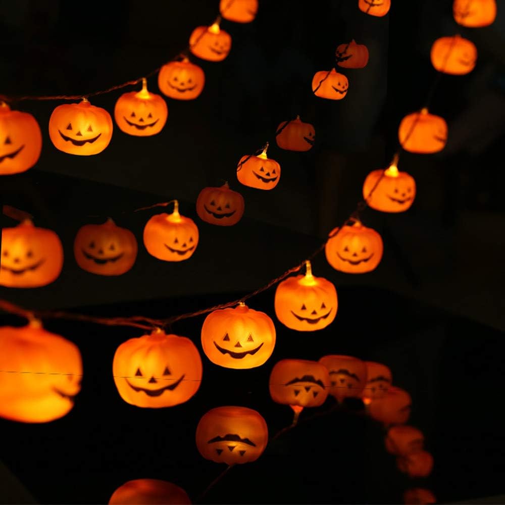 KAILEDIHalloween String Lights, LED Pumpkin Lights, Holiday Lights for Outdoor Decor,2 Modes Steady/ing Lights(20 One Pumpkin Lights, 9.8 feet) (Pumpkin)
