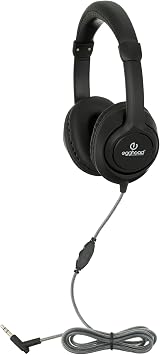 Egghead Audio Enhanced Deluxe Headphone with 40mm NdFeb Speakers, Leatherette Ear Cushions, Pivoting Earcups, Adjustable Headband, and Tri-Shield Tangle-Free Cord