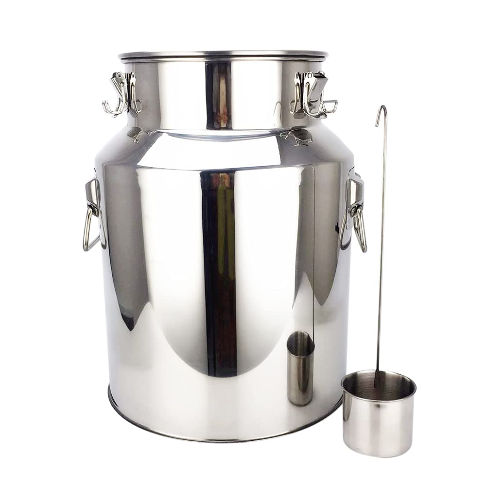 Pot a Lait 18L Pot à Lait Inox Pichet Lait Inox - Fût de transport - Pour le vin et la bière - Pour huile, riz, eau