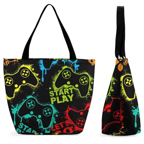 Manette de jeu colorée sac à main pour femme grand sac à bandoulière de voyage