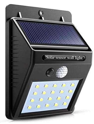Rheme Solar Garden Lights,Led Solar Powered Motion Sensor Wall Light Waterproof Security Lamp for Outdoor Garden Pathway (1x 20 LED)