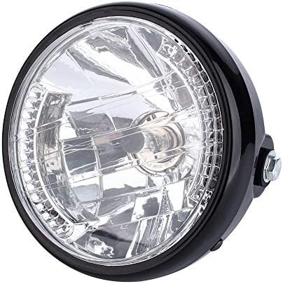 Universal Motorcycle LED Headlight 7" Universal 12V H4 35W Round Motorcycle Yellow LED Headlight w/Black Bracket