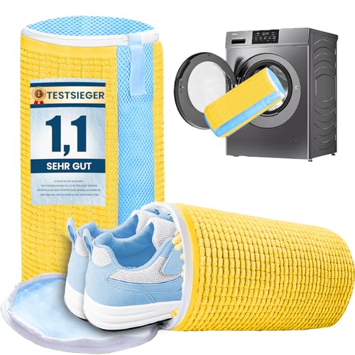 HUPIRCT 2 Piezas Bolsas Para Lavar Zapatillas en Lavadora, Reutilizable, Limpieza Completa de 360 ​​Grados, Cremallera de Bloqueo Automático Invisible, Apto Para Todas Las Lavadoras y Zapatos