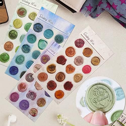 Demarsen 60 Pcs Envelope Seal Stickers, Wax Seal Stickers, Wedding Envelope Seals for Envelopes, Wedding Party Invitations, Greeting Cards, DIY Decoration