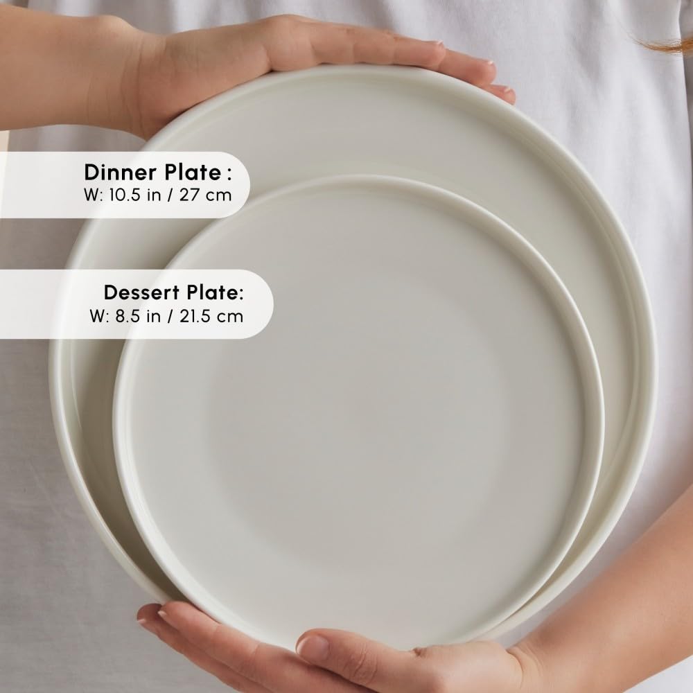 Karaca Stream Bone Felix XL - Vajilla de 18 piezas para 6 personas, elegante vajilla de porcelana de hueso, diseño moderno, apto para microondas y lavavajillas