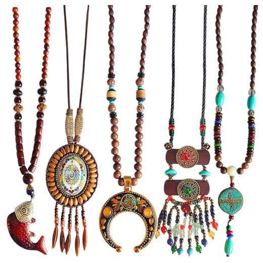 Bohemian Wooden Beaded Necklace