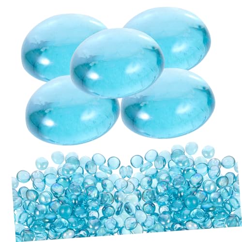 ULDIGI Fish Tank Landscape Decor 1kg Bag of Glass Aquarium Gravel Green Macadam Landscaping Stones