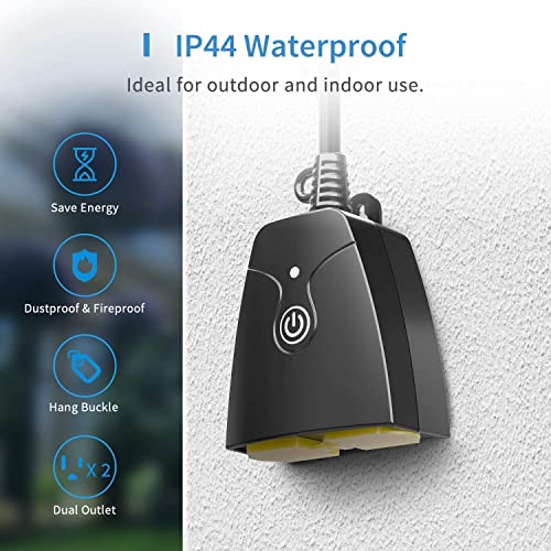 Meross MSS620BHK Outdoor Smart Plug, Wifi Outdoor Outlet Work With Apple Homekit thumb #3