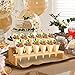 Queekay 150 Disposable Charcuterie Cones with 2 Pack 12 Holes Wooden Ice Cream Cone Display Stand Charcuterie Holder Stand 150 Fancy Toothpicks for Appetizers Wedding Decoration(Brown)