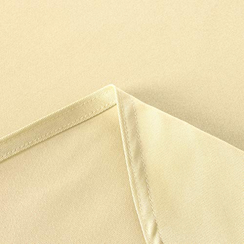 Image of Obstal 210GSM Round Table Cloth, Champagne, 60 Inch Diameter | Water Resistance Microfiber Tablecloth, Decorative Fabric Circular Table Cover for Outdoor and Indoor Use