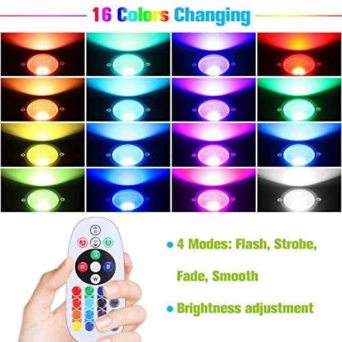 Volisun Christmas Spotlights Low Voltage Landscape Ligths With Transformer Outdoor Uplights With 16 Color Changing Waterproof Pathway Lights For House Indoors/Yard/Path/Garden(4 Pack) #TOP4