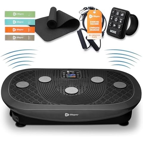 LifePro Rumblex Plus 4D Vibration Plate Exercise Machine-Triple Motor Oscillation, Linear, Pulsation + 3D/4D Motion Vibration Platform,Whole Body Vibration Machine for Weight Loss&Shaping(Black) Cover