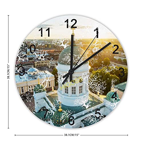 Horloge murale de décoration rustique Helsinki ronde de 38cm - 3