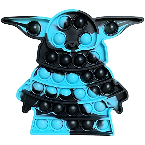 LAVONE Fidget Toys, Push Bubble Fidgets Sensory Toy, Stress Relief Pop Fidget Toy for Kids Adults - Blue Black