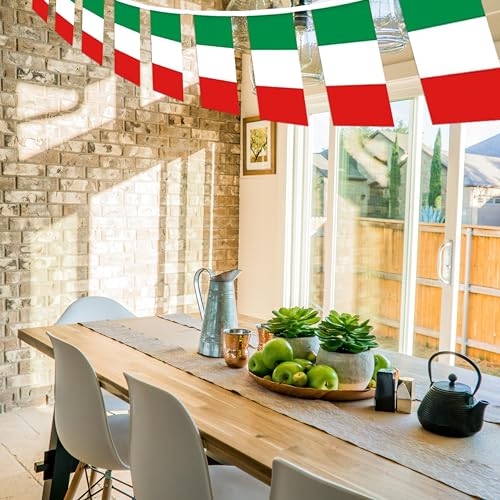 Image of Italy Flags Italian String Flag Banners for Patriotic Events Independence Day Sports Bars Inside Outside Decorations 33 Feet 30 Flags