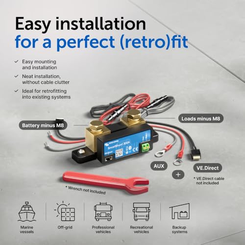 Image of Victron Energy Smart Battery Shunt - Battery Monitor (Bluetooth) - Victron Smart Shunt with Detailed in-app Insights - 6.5V-70V, 300 amp