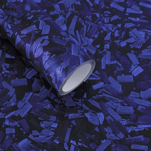 Image of Lypumso Forged Carbon Fiber Vinyl Wrap, Matte Blue Vinyl Film Roll with Bubble Free Air Release Technology, Premium Self Adhesive Automotive DIY Sticker for Car Interior Exterior (1ft x 5ft)