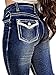 Flamingals Boot Cut Jeans for Women Trendy Stretch Jeans Butt Lifting Tummy Control Denim Pants Deep Blue L
