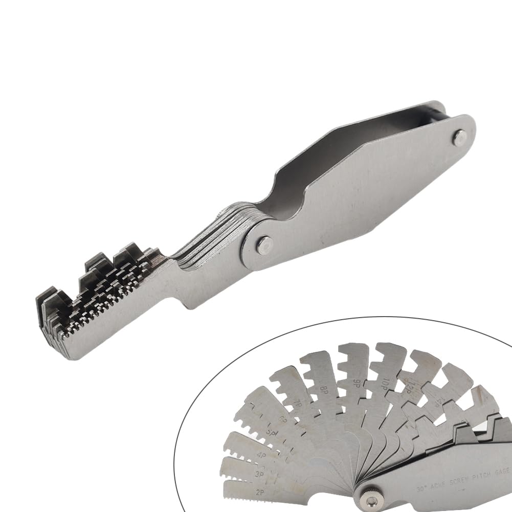 Machinist Thread Gauge Zhisheng 29 Degree Acme Screw Pitch Gauge Set ...