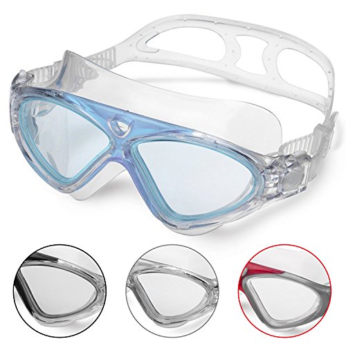 WIN.MAX Swimming Goggles Adult Anti Fog No Leaking Clear Vision UV Protection Easy to Adjust Professional+Suitable for Men and Women (Blue)