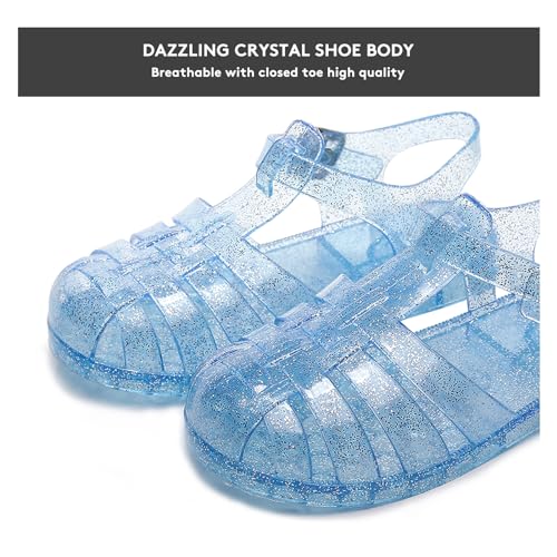 Toddler Girls Jelly Sandals Soft Rubber Sole Closed Toe Beach Summer Shoes Princess Flat2