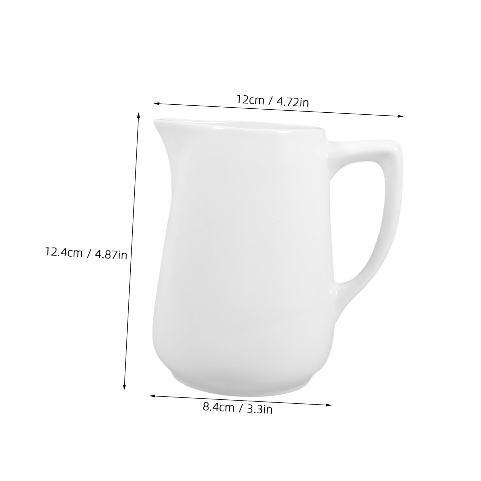 Mikinona Milk Jug Coffee Steaming Pitcher Sauce Pitcher Salad Dressings Pitcher Mini Creamer Pitcher Coffee Serving Dispenser Cream Jug Steak Sauce Boat Milk Creamer Pitcher Ceramics White