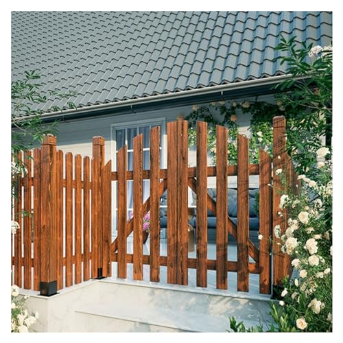 Outdoor Garden Gates,Heavy Duty Anti Sag Swinging Door Partition Door for Entrance Garden Fence for Square,Park,Easy to Install,B,Brown,60x120cm