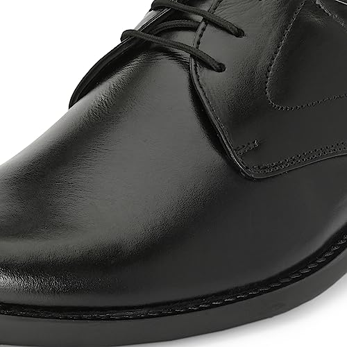 Image of Blue Leather by Centrino Genuine Leather Lace-up Men's Formal Shoe | Stylish with Soft Cushioned Insole | Trendy Lace-Up Design | Durable Leather with Anti-Skid Sole | Perfect for Formal Wear (3901)