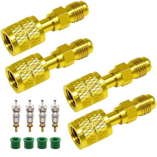4 Adaptadores Refrigerante R32 R454b 1/4" LH SAE Hembra/Macho