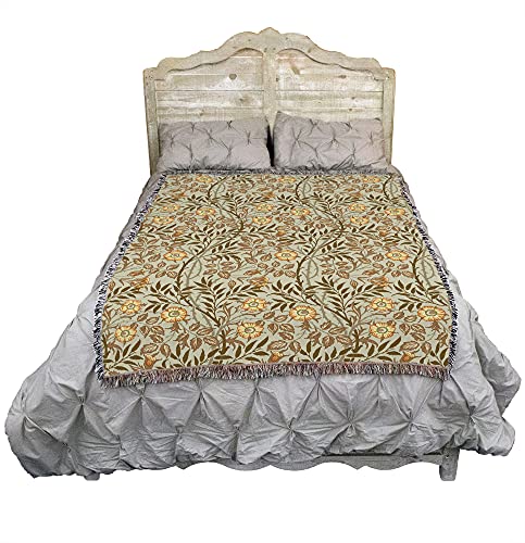 Image of Pure Country Weavers William Morris Sweetbriar Mandarin Blanket - Arts & Crafts - Gift Tapestry Throw Woven from Cotton - Made in the USA (72x54)