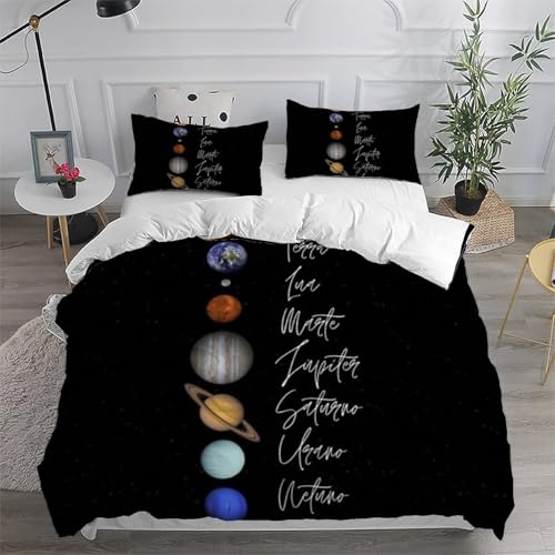 Housse de couette espace 200x200 avec 2 taies d'oreiller en microfibre - 6