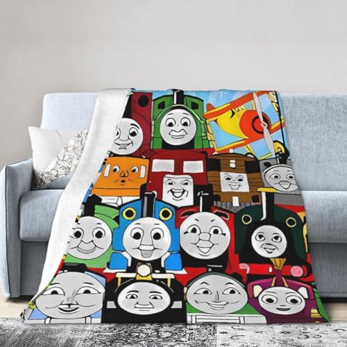 アニメ 軽量 ブランケット フランネル きかんしゃ.トーマス 洗える 静電気防止 毛布 暖かい 柔らかい ふわふわ エアコンブランケット 四季適用 オフィス 旅行 出張 車内 キャンプ 冷房対策 80"X60"