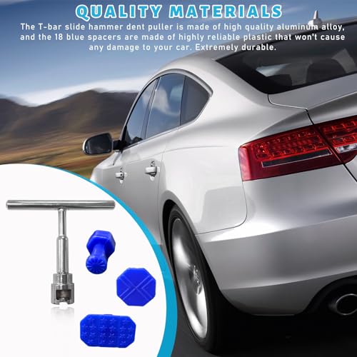 Suvnie 18 PCS Car Dent Puller Kit, Paint-Free Body Dent Remover with Slide Hammer, Automotive Small Dents Hail Damage Repair Tool, Universal Car Accessories for Most Vehicles
