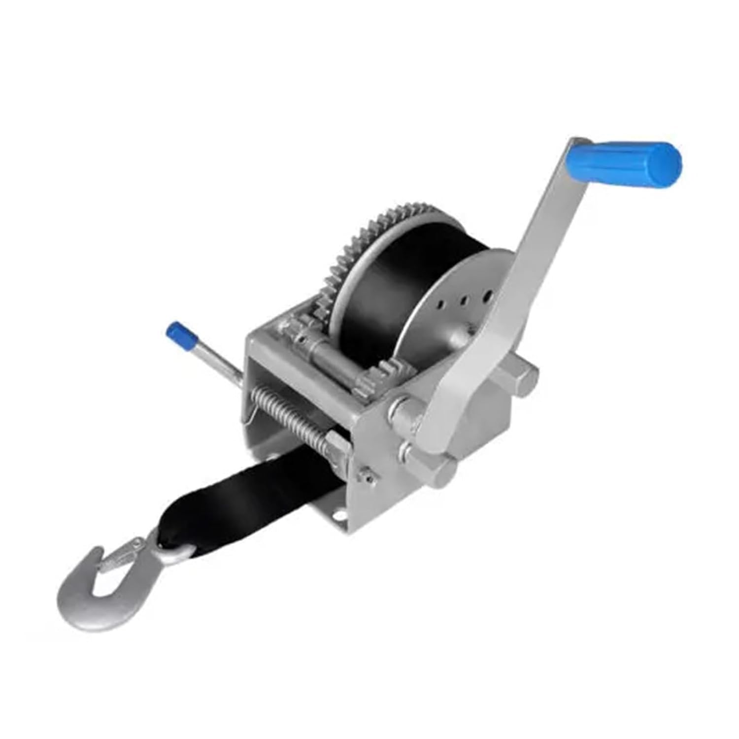 Manual Hand Crank Winch Boat Trailer Hand Winch, Hand Crank Winch, 4WD 700kg/1600lb Manual Car Webbing Strap 3 Speed for Boat, Trailer, Truck
