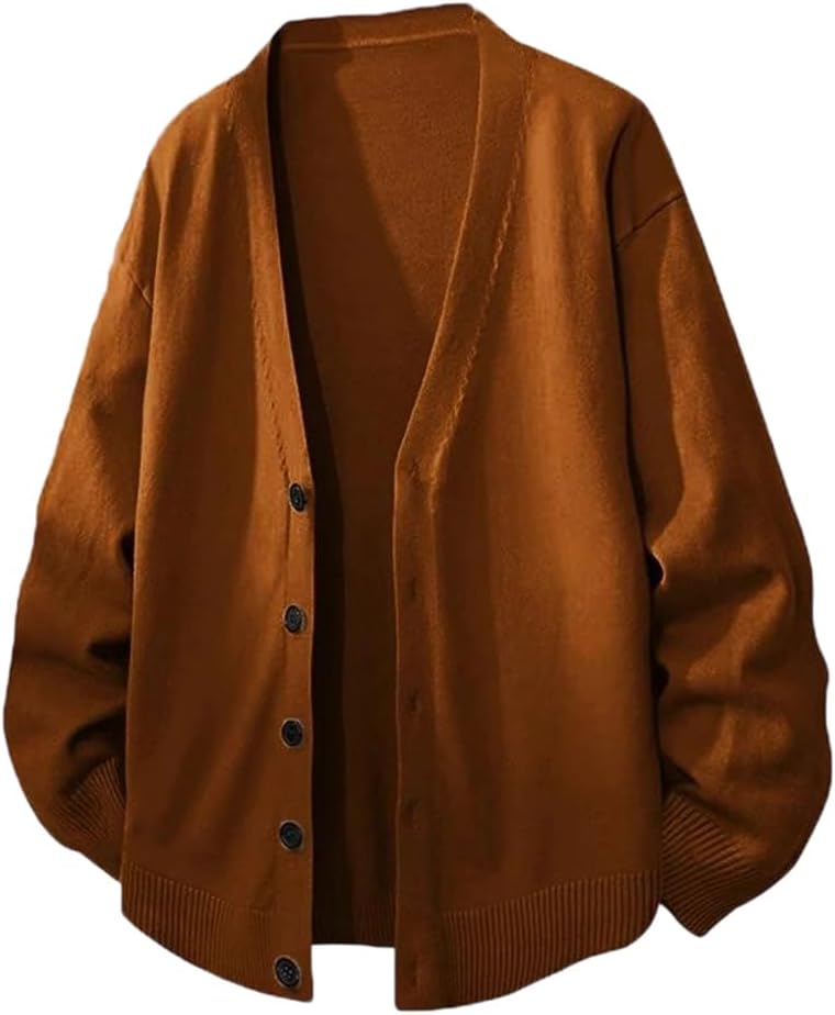 Men's V Neck Cardigan Sweaters Casual Button Men's Cold Blouse Knitwear Knit Long Cardigan Men