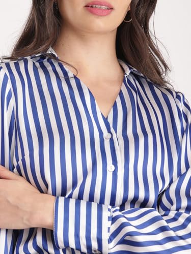 Image of FableStreet Women Shirts | Comfort Fit Spread Collar | Premium Satin Fabric for Formal, Business Casual