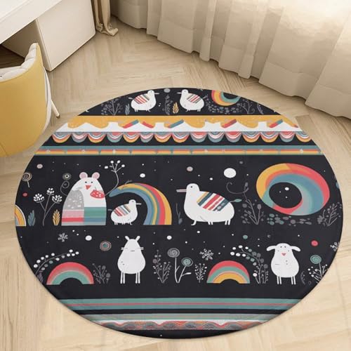 Tapis de bureau rond Noël antidérapant et confortable d'hiver - 6