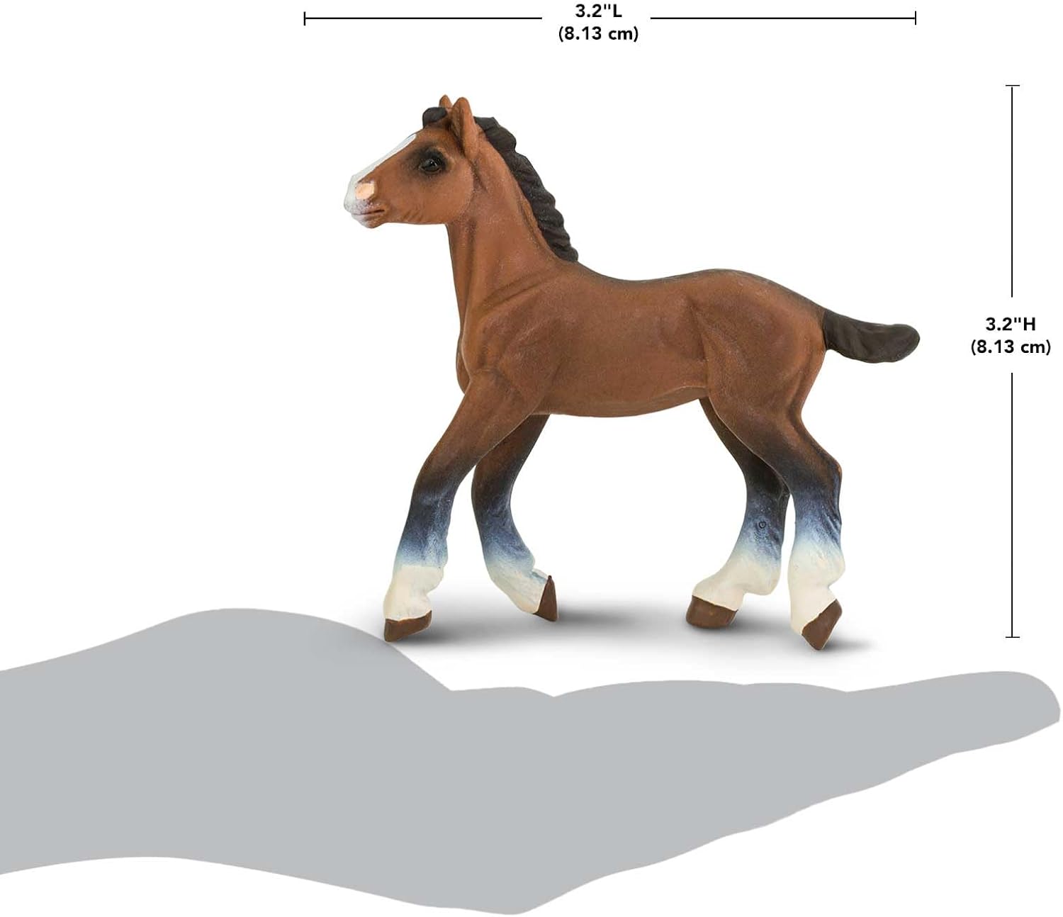 Safari Ltd. Clydesdale Foal Figurine - Lifelike 3.5" Plastic Horse Figure - Educational Toy for Boys, Girls, and Kids Ages 3+ - Image 4