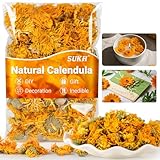 Sukh Dried Calendula - Natural Flowers and Herbs 3oz Bulk Calendula Officinalis Marigold Flowers for Soap Making,Candle,Bath Bombs,Sachets and Wedding Home Decoration