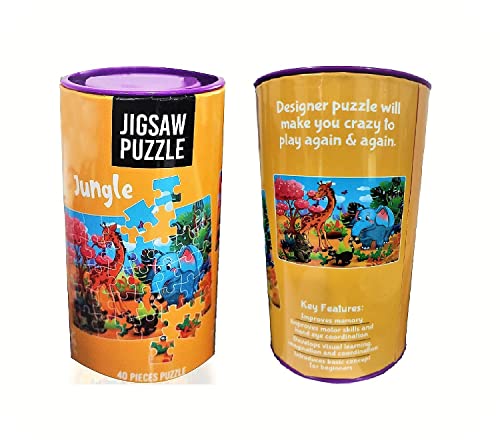 Image of MUREN Jungle Jigsaw Puzzle Game for Kids- Age of 5-12 Years Old- Educational and Fun Children Game-Child Learning & Creativity Game Fun Child Play (40 Pieces-Multicolor)