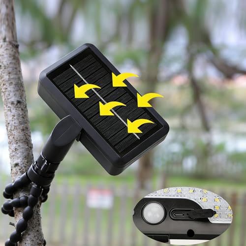 Luces solares exteriores para iluminar caminos oscuros con el tripode flexible 7